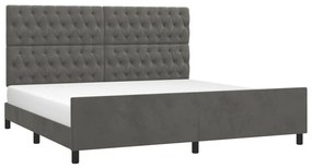 Estrutura de cama sem colchão 200x200 cm veludo cinzento-escuro