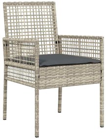 Conjunto de Jantar para Jardim 5 pcs Cinzento-claro
