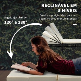 Conjunto de 2 Espreguiçadeiras de Jardim Espreguiçadeiras de Vime Sint