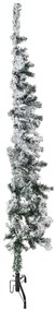 Meia árvore de Natal fina com flocos de neve 150 cm
