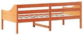 Sofá-cama 90x200 cm madeira de pinho maciça castanho cera