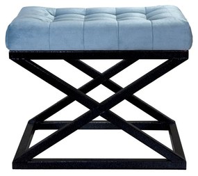 Pouffe Capraz – Preto e Turquesa – 50 cm x 42 cm x 40 cm