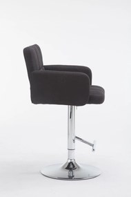 Banco de bar Los Angeles em tecido 60 x 93-113 x 56 cm Preto