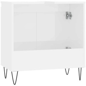 Armário casa banho 58x33x60 cm deriv. madeira branco brilhante