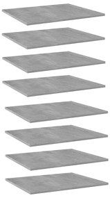 vidaXL Prateleiras para estante 8 pcs 60x50x1,5cm contraplacado cinza