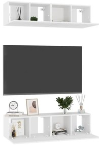 Móveis de TV 4 pcs 60x30x30 cm contraplacado branco