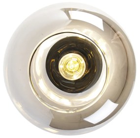 Candeeiro de teto inteligente preto com dourado e vidro fumê incl. Wifi A60 - Zuzanna