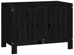 Caixa de arrumação jardim 76x42,5x54 cm pinho maciço preto
