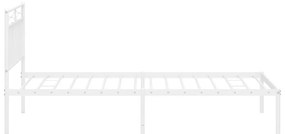Estrutura de cama com cabeceira 100x200 cm metal branco
