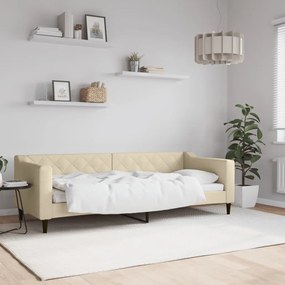 Sofá-cama 80x200 cm tecido cor creme