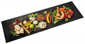 vidaXL Tapete de cozinha lavável 45x150 cm veludo padrão especiarias