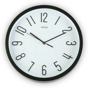 Relógio de Parede Preto Plástico (ø 30 cm)