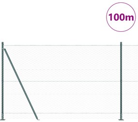 Cerca Hexagonal vidaXL Verde 1,4x100 m Aço