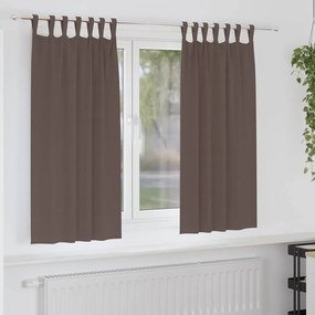 vidaXL Cortinas com cortinas 2 pcs Castanho escuro Poliéster