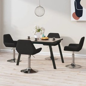 vidaXL Cadeiras de jantar giratórias 4 pcs tecido preto