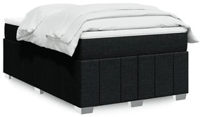 Cama boxspring com colchão 120x190 cm tecido preto