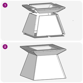 Fogueira vidaXL Preta 48x48x40 cm em Aço