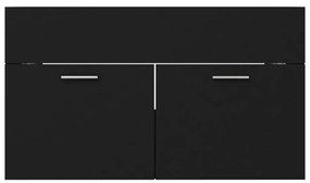 Armário de lavatório 80x38,5x46 cm contraplacado preto