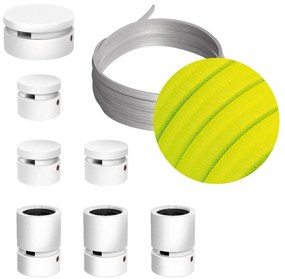 Filé System Linear Kit - with 5m string light cable and 7 indoor white varnished wooden components