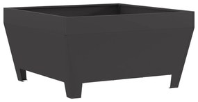 Fogo Fossa Quadrada Preta 80x80x43 cm em Aço da vidaXL