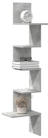 vidaXL Estante canto p/ parede 32x32x127,5 cm contrap. cinza-cimento