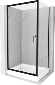 Mexen Apia cabine de duche deslizante 120 x 90 cm, transparente, preta + base de duche Rio - 840-120-090-70-00-4510