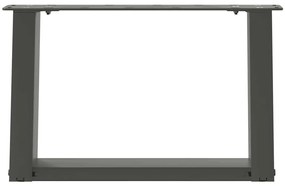 Pés para mesa de centro em forma de U, 2 peças, antracite, 50x(30-31)