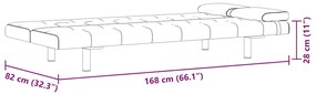 Sofá-cama ajustável c/ 2 almofadas couro artificial branco nata