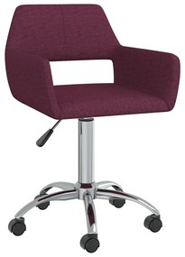 vidaXL Cadeira de escritório giratória tecido roxo