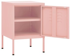 Mesa de cabeceira 35x35x51 cm aço rosa