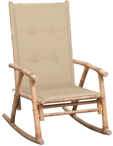 Cadeira de baloiço com almofadão bambu