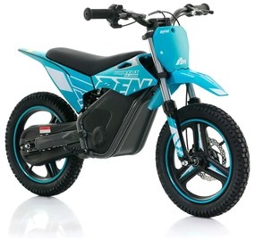 Mini moto elétrica para crianças velocidade até 30Km/h C/Limitador RFN Warrior SX-E350 14/14” 350W Azul Celeste