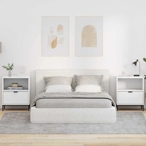 vidaXL Mesas de cabeceira com gaveta 2 pcs Branco 49 x 36 x 61 cm