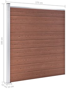 Painel de vedação para jardim 175x186 cm WPC castanho