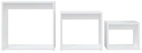 Mesas de encastrar 3 pcs contraplacado branco