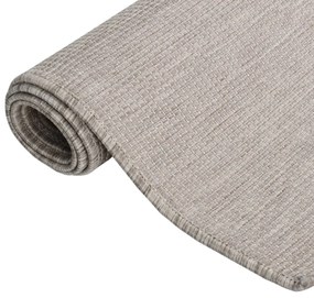 Tapete de tecido plano p/ exterior 140x200 cm cinza-acastanhado