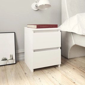 800514 vidaXL Mesas de cabeceira 2 pcs 30x30x40 cm contraplacado branco