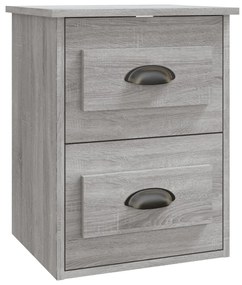 Mesas de cabeceira parede 2 pcs 41,5x36x53 cm cinzento sonoma