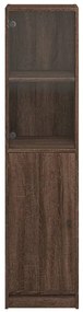 Aparador alto c/ porta de vidro 35x37x142 cm carvalho castanho