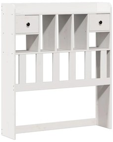Cama com estante sem colchão 90x190 cm pinho maciço branco