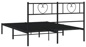 Estrutura de cama com cabeceira 120x200 cm metal preto