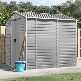 vidaXL Abrigo de jardim 191x215x198 cm aço galvanizado cinzento-claro