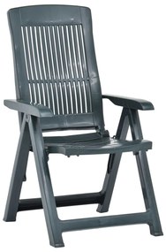 Cadeiras de jardim reclináveis 2 pcs plástico verde
