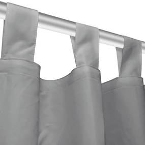 Cortinas de cetim com presilhas 2 pcs 140x175 cm cinzento