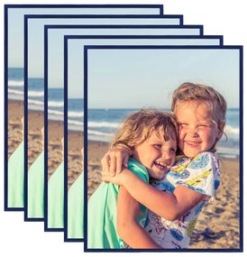 vidaXL Molduras para parede ou mesa 5 pcs 40x50 cm MDF azul