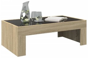 Mesa de centro luzes LED Infinity 90x50x30 cm carvalho sonoma