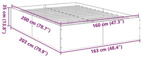 Estrutura de cama 160x200 cm derivados de madeira cinza sonoma