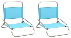 Cadeiras de praia dobráveis 2 pcs tecido turquesa