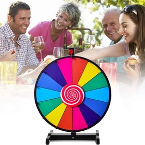 Roleta Roda da Sorte de 18" com suporte, dá para escrever e limpar com espuma apagável para festas Roda de prémio Multicolorido