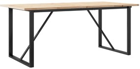 Mesa de jantar estrutura em O 180x90x75,5cm pinho/aço